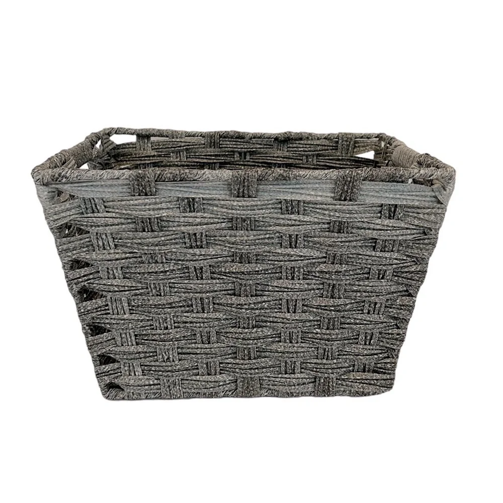 mDesign Basket Gray Silver Woven Functional Get organized in style Like new